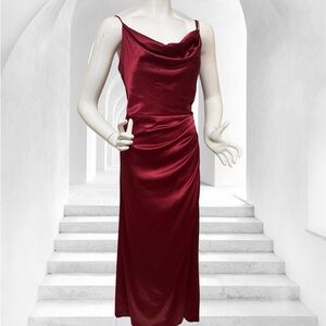 JJ’s House Elegant Red Satin Evening Dress size L